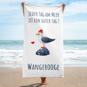 Großes “Jeder Tag am Meer – Wangerooge” Strandtuch