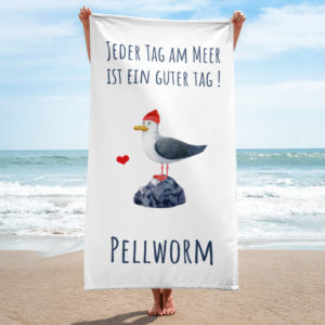 Großes “Jeder Tag am Meer – Pellworm” Strandtuch