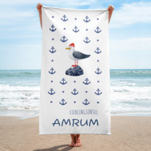 „Lieblingsinsel Amrum“ Strandtuch groß