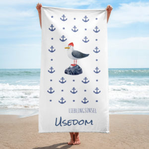 “Lieblingsinsel Usedom” Strandtuch groß