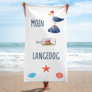 Großes „MOIN Langeoog“ Strandtuch