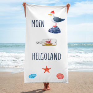 Großes „MOIN Helgoland“ Strandtuch