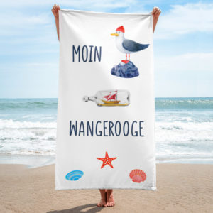 Großes „MOIN Wangerooge“ Strandtuch