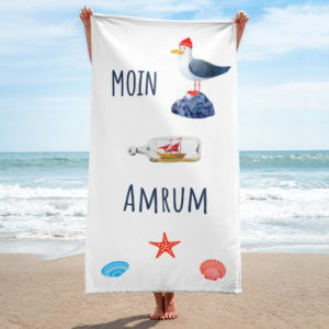Großes „MOIN Amrum“ Strandtuch