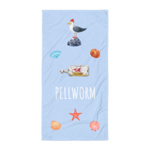 Großes „Pellworm – Muscheln“ Badetuch