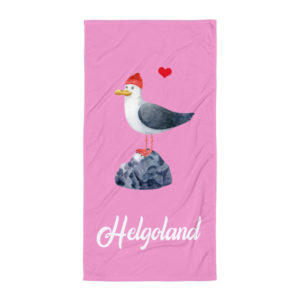 Großes „Liebesmöwe Helgoland“ Strandtuch