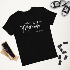 Bio-Baumwoll-T-Shirt für Kinder „Collect moments not things“