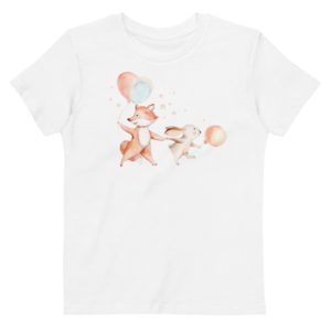 Niedliches Bio-Baumwoll-T-Shirt für Kinder „Fuchs und Hase“