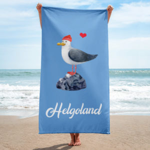 Großes “Liebesmöwe Helgoland” Badetuch