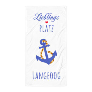 Großes „Lieblings PLATZ Langeoog“ Strandtuch