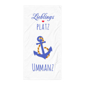 Großes „Lieblings PLATZ Ummanz“ Strandtuch