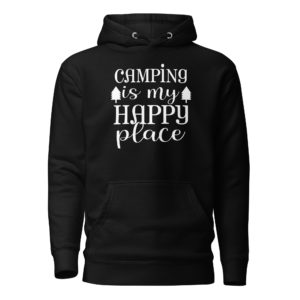 Kuscheliger „Camping is my happy place“ Unisex-Hoodie