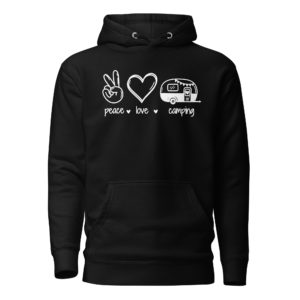Super kuscheliger “Peace – love – camping” Hoodie