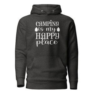 Kuscheliger „Camping is my happy place“ Unisex-Hoodie