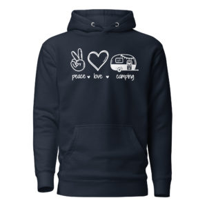 Super kuscheliger „Peace – love – camping“ Hoodie