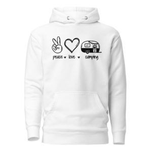 Total kuscheliger „peace – love – camping“ Hoodie