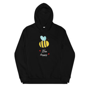 Wunderschöner, enganliegender Bio-Hoodie “Bee happy”