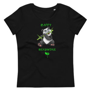 Enganliegendes Bio-Shirt „Happy Herbivore“
