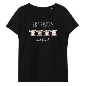 Enganliegendes Bio-T-Shirt “Friends not food”