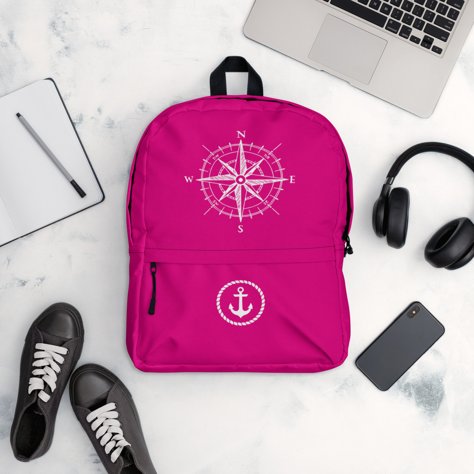 Cooler Rucksack “Kompass Anker” pink