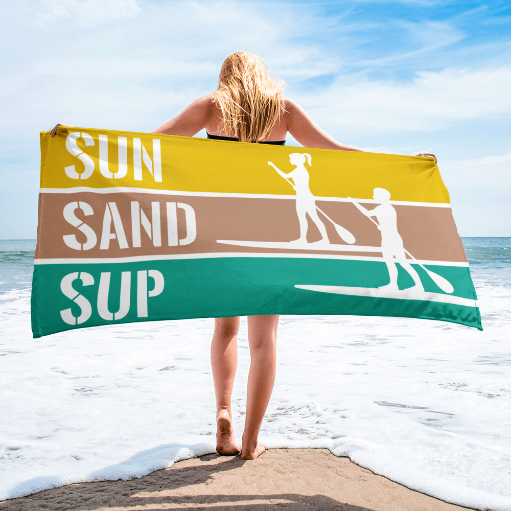 Großes “SUN SAND SUP” Strandtuch