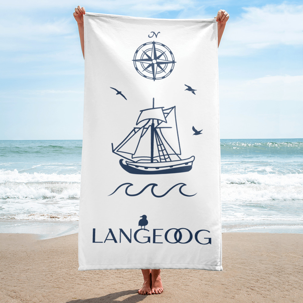 Großes “Langeoog sailing” Strandtuch