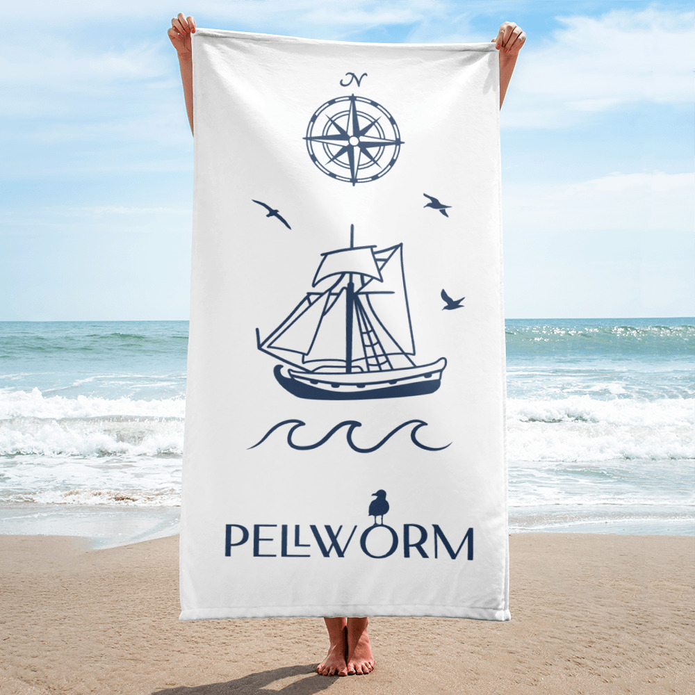 Großes “Pellworm sailing” Strandtuch