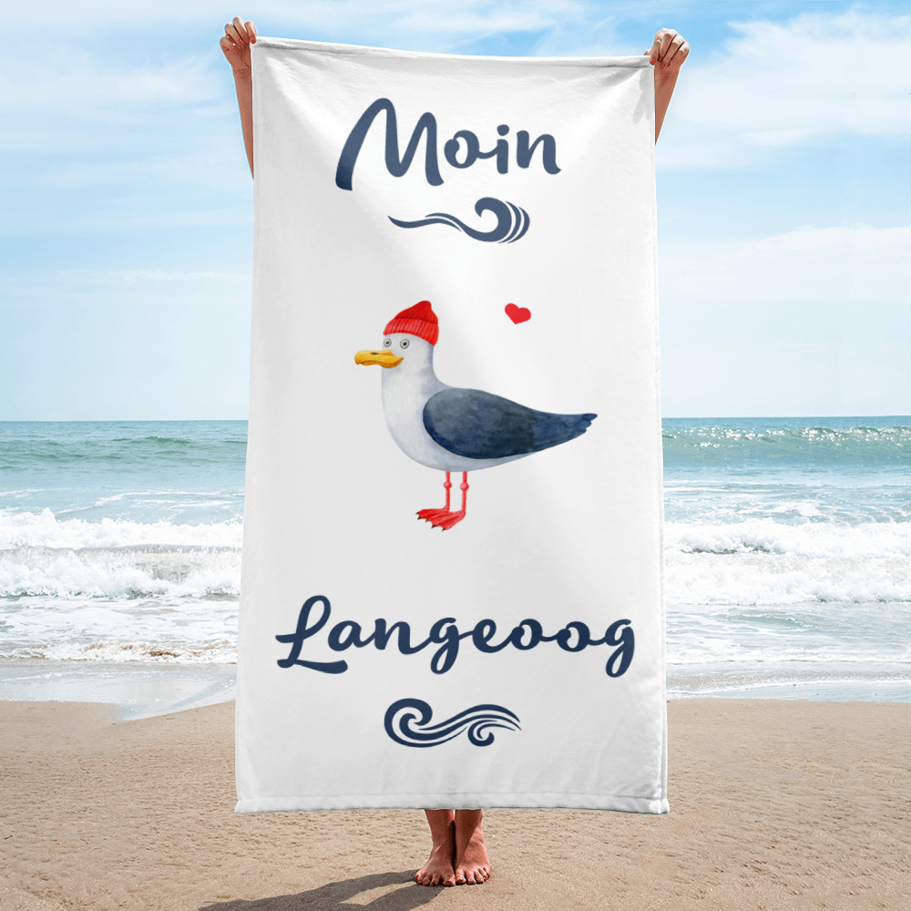 Großes “Moin Langeoog” Strandtuch