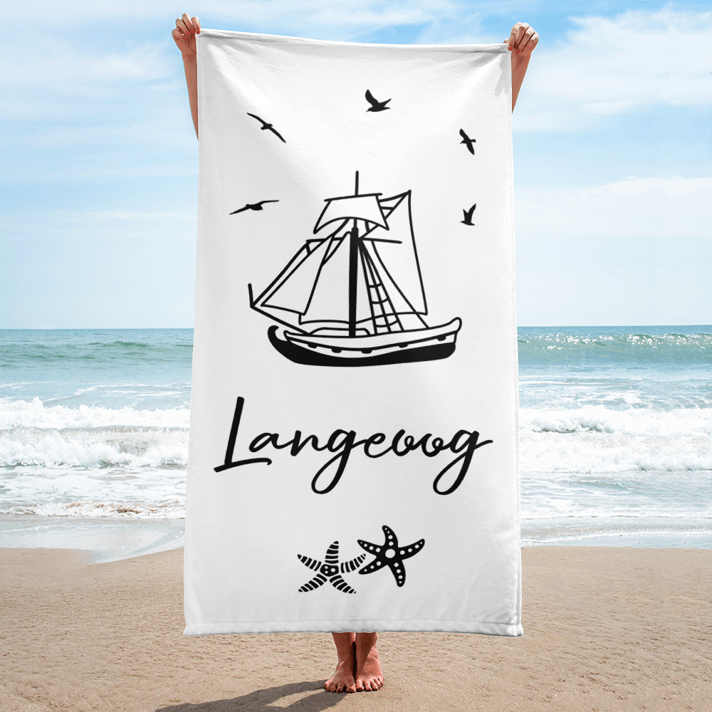 Großes “Segelschiff Langeoog” Strandtuch