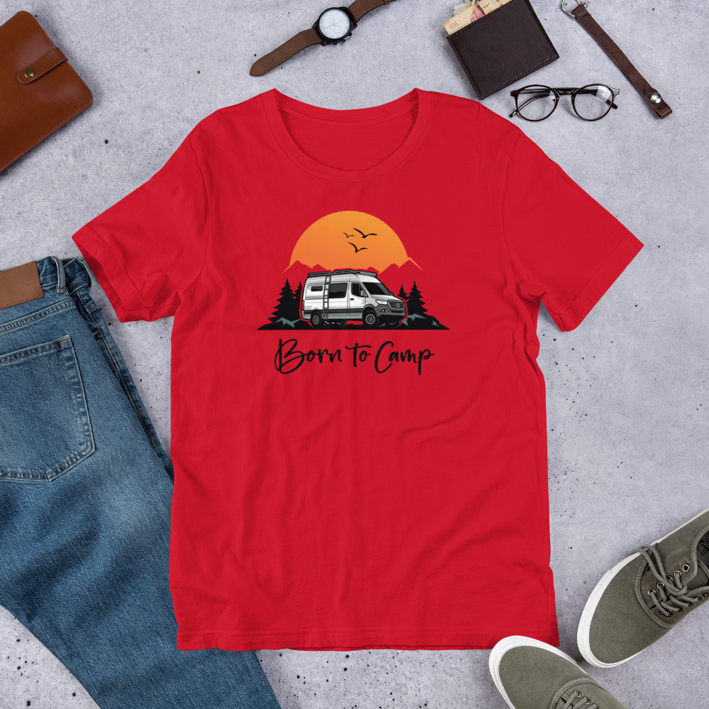 Bequemes “Born to camp” T-Shirt
