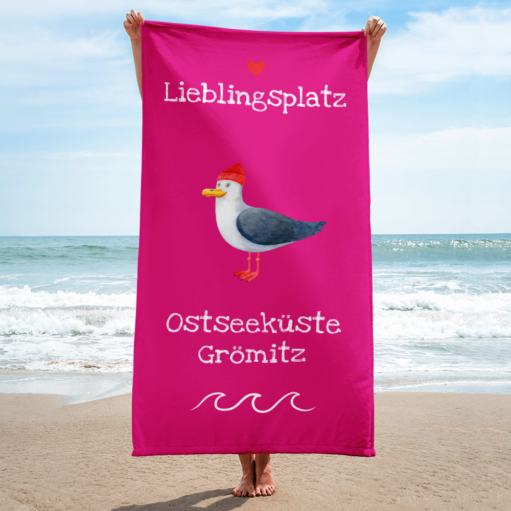 Großes Strandlaken “Lieblingsplatz Ostseeküste Grömitz”