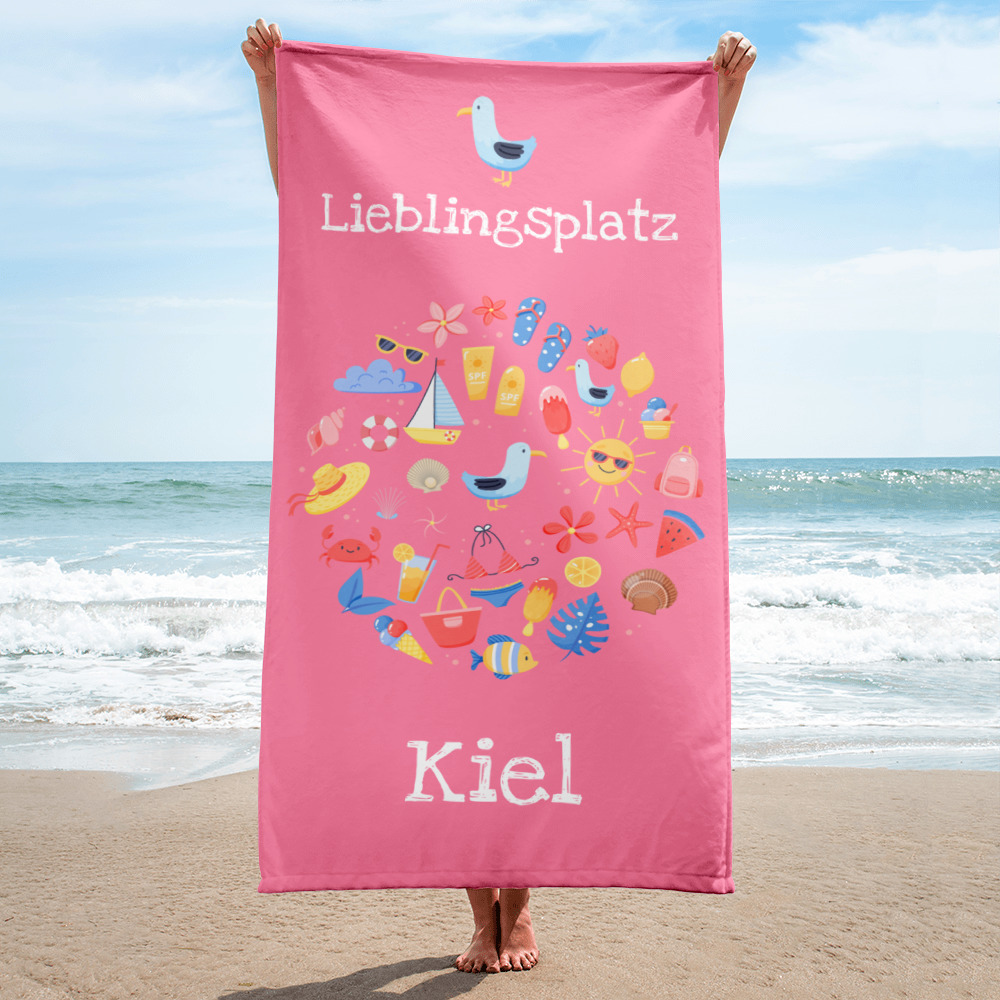 Großes Strandlaken “Lieblingsplatz Kiel – Beachday”