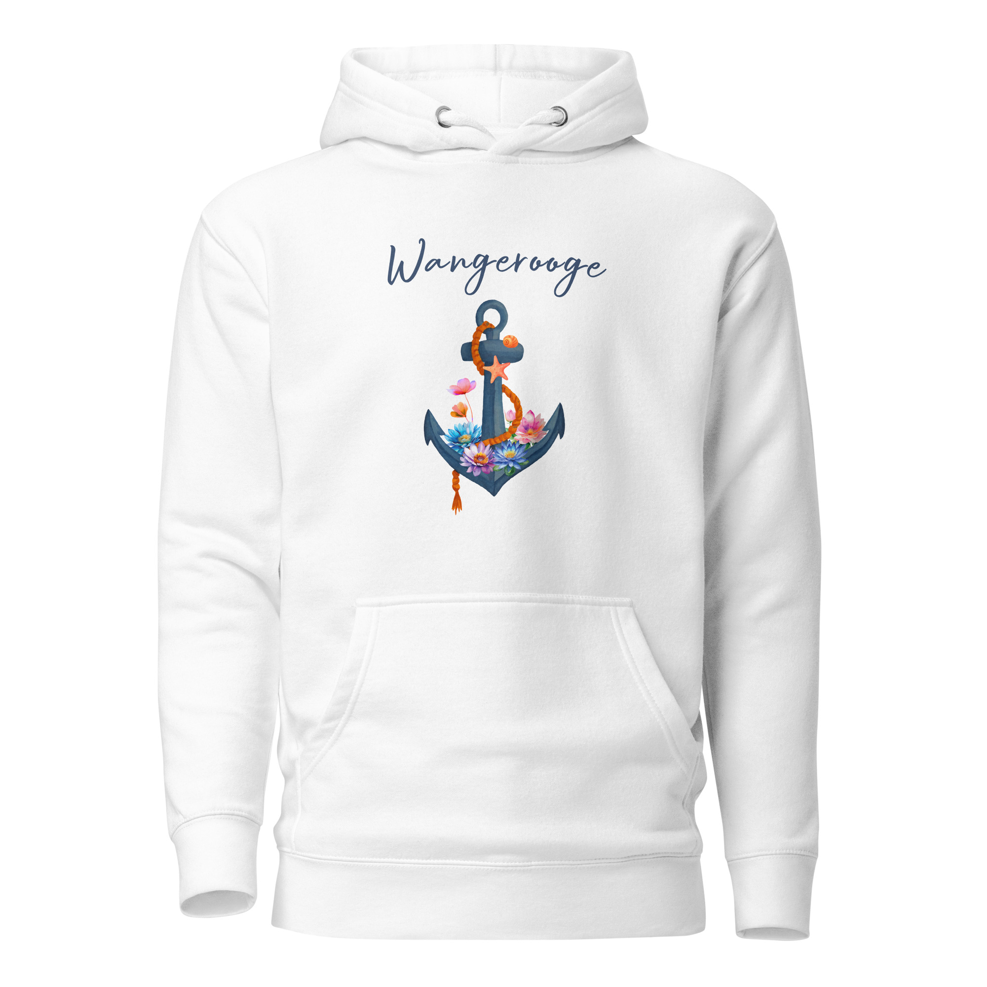 Stylischer Hoodie “Blumenanker Wangerooge”