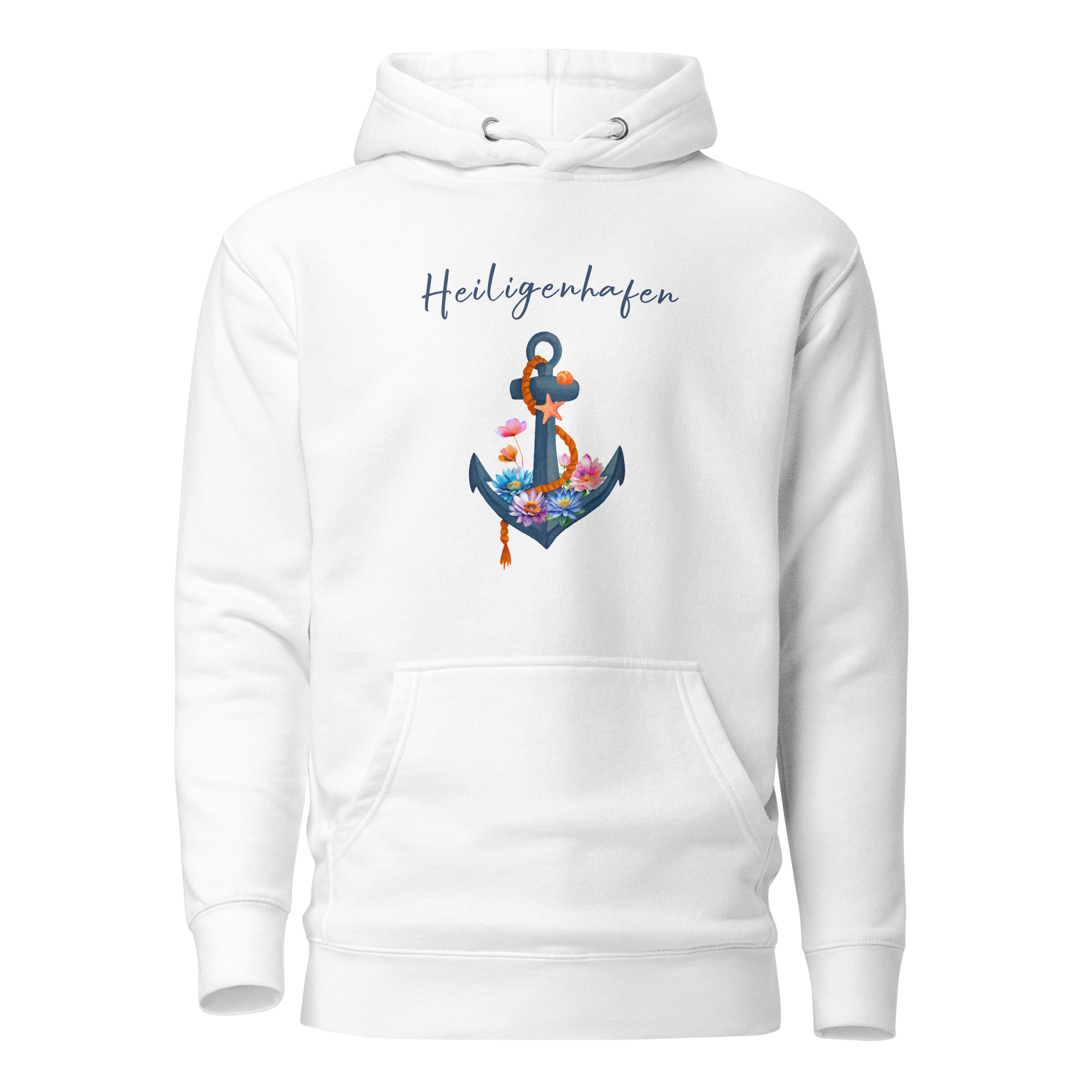 Stylischer Hoodie “Blumenanker Heiligenhafen”